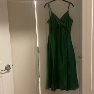 Green Satin Dress